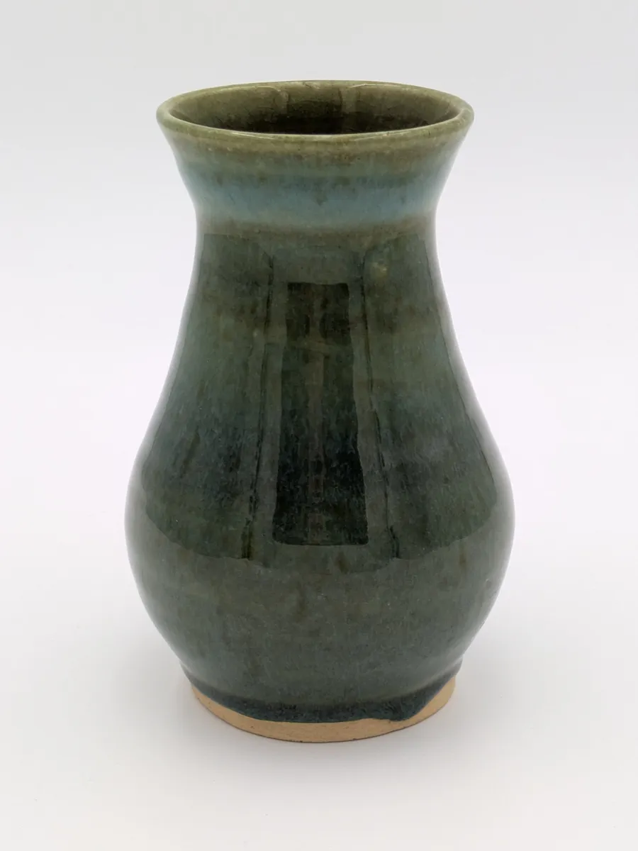 Teal trumpet vase
