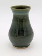 Teal trumpet vase, photo 1