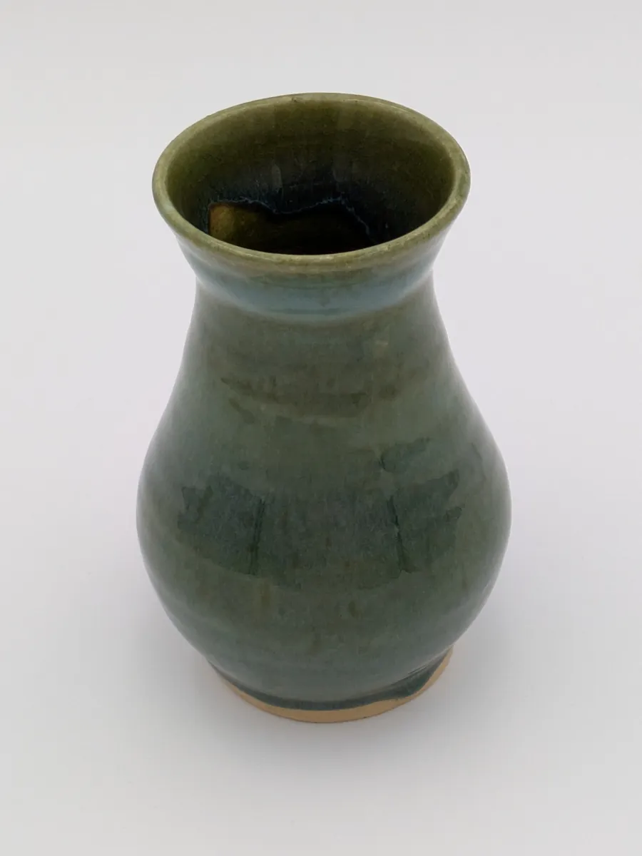 Teal trumpet vase