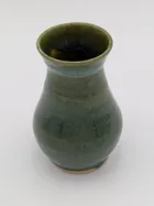 Teal trumpet vase, photo 2